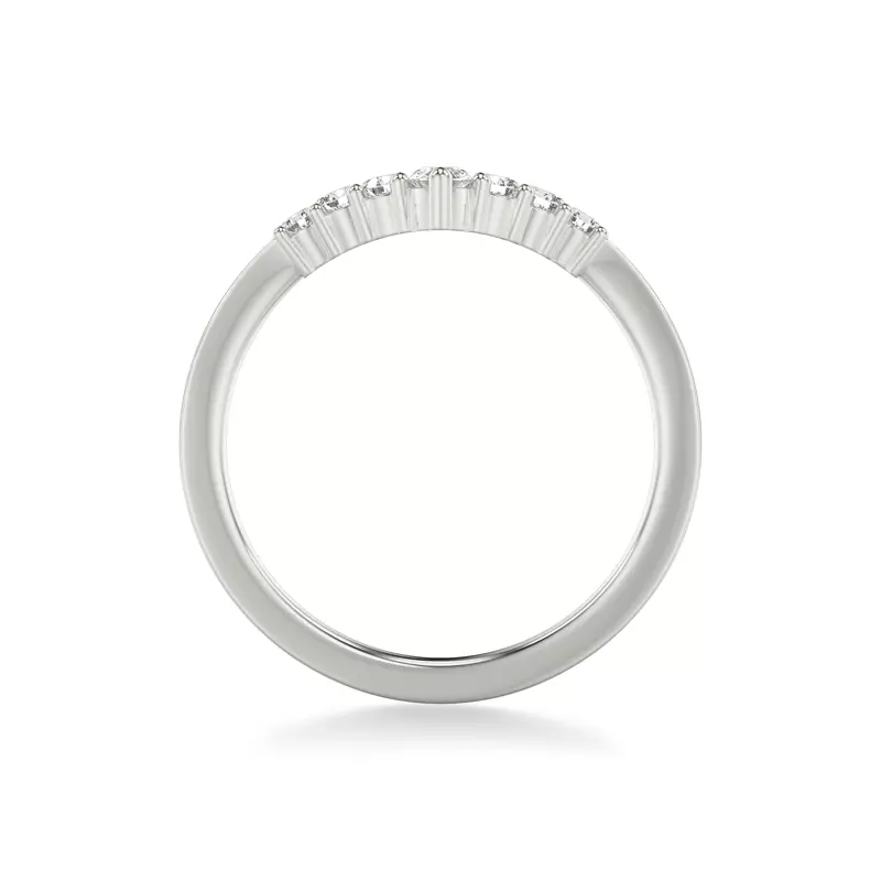 14K White Gold Diamond And Ceramic Chevron Band