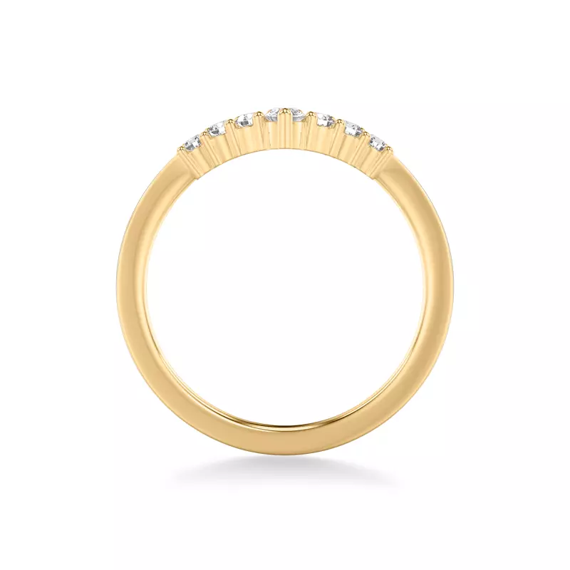 14K Yellow Gold Diamond And Ceramic Chevron Band