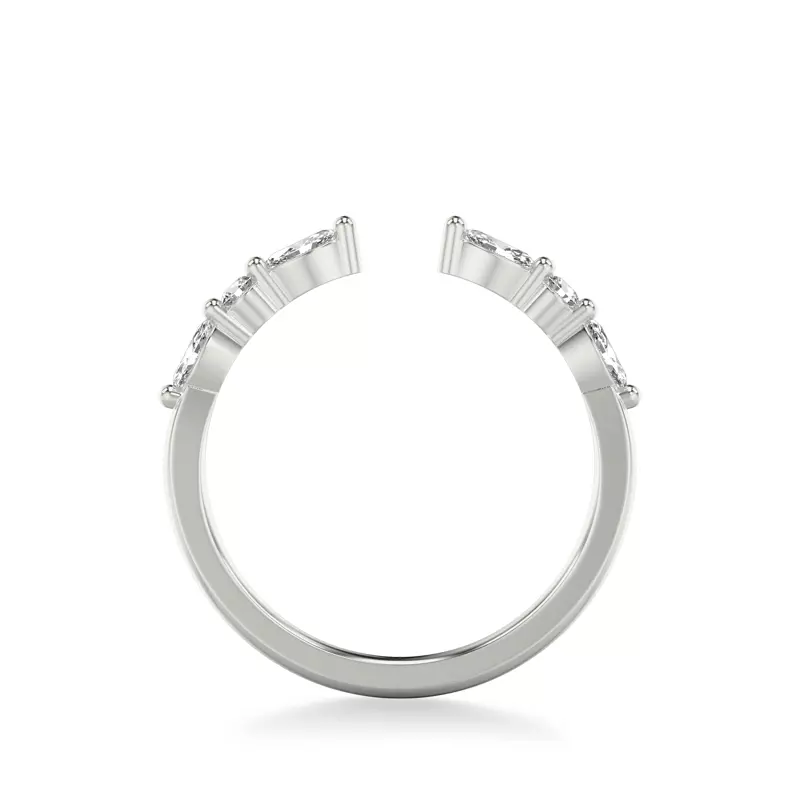Platinum Zora Alternating Marquise & Round Diamond Open Band