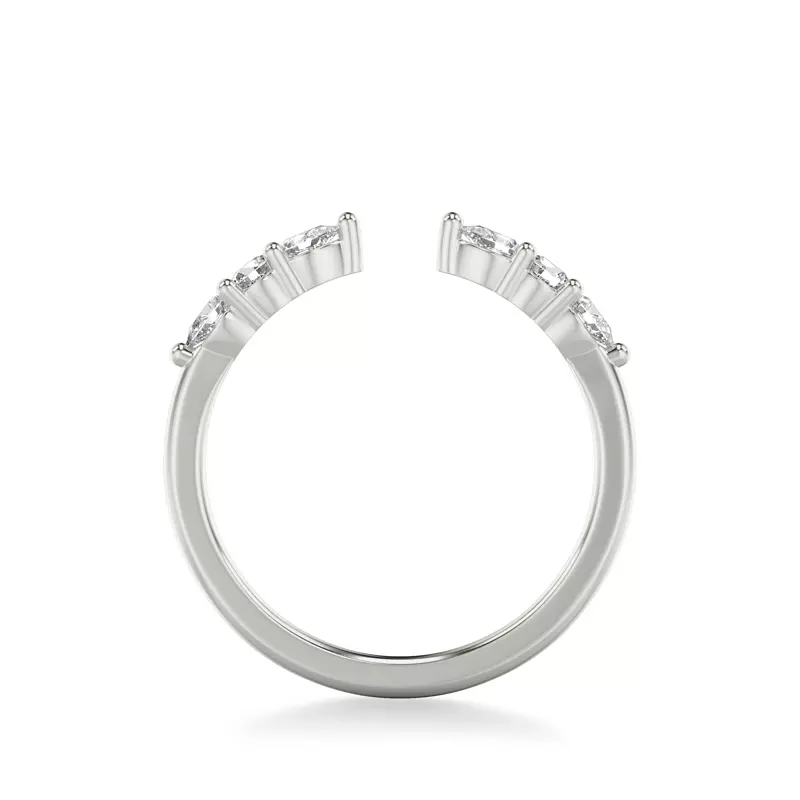 Platinum Zora Alternating Pear & Round Diamond Open Band