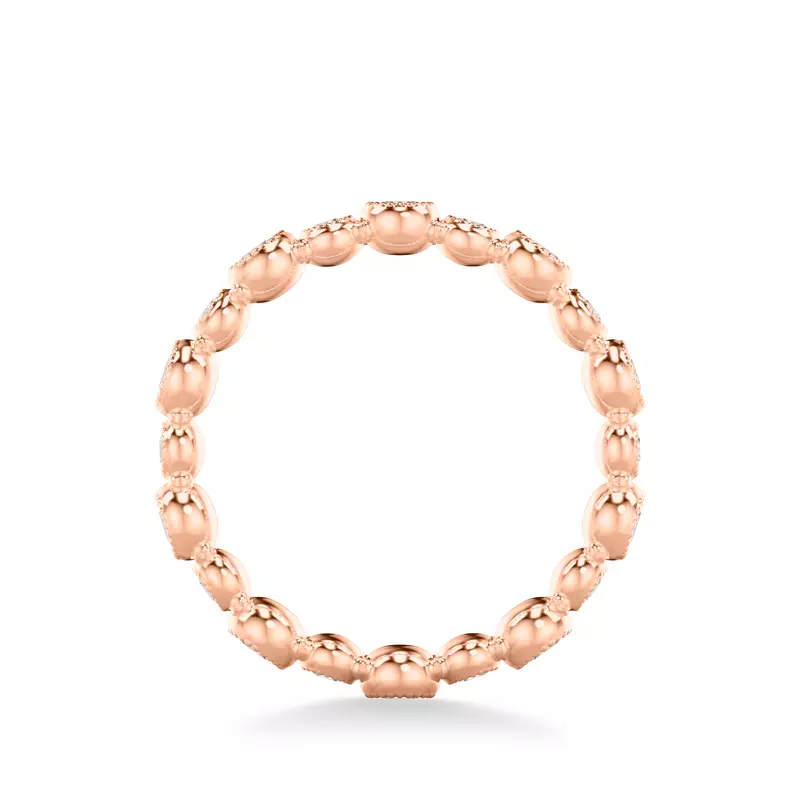 14K Rose Gold Diamond Bubble Eternity Band
