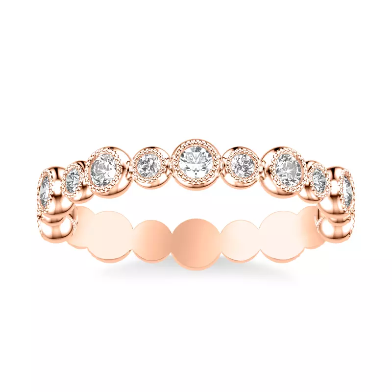 14K Rose Gold Diamond Bubble Eternity Band
