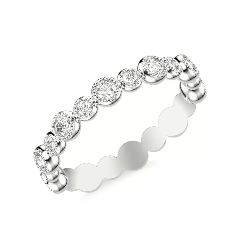 18K White Gold Diamond Bubble Eternity Band