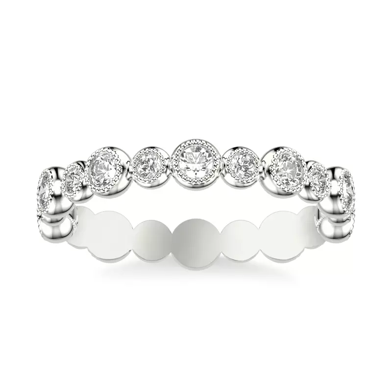 18K White Gold Diamond Bubble Eternity Band