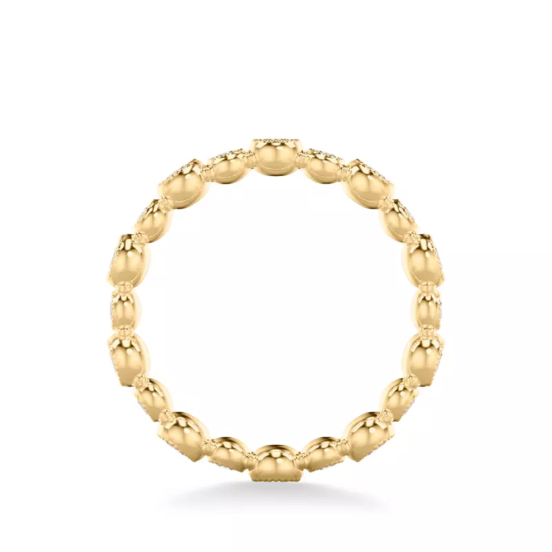 18K Yellow Gold Diamond Bubble Eternity Band