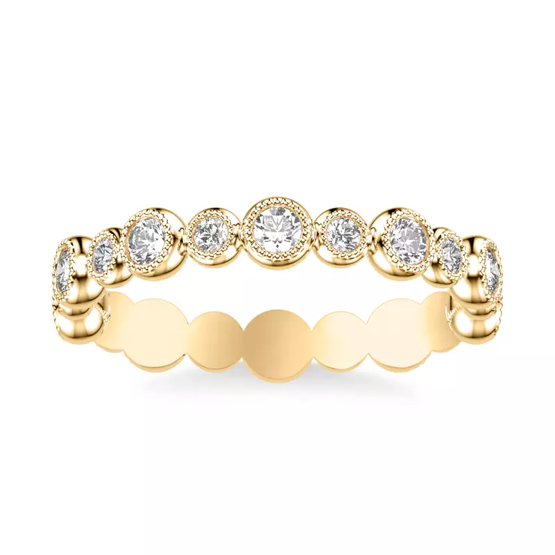 18K Yellow Gold Diamond Bubble Eternity Band