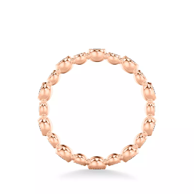 14K Rose Gold Diamond And Sapphire Bubble Eternity Band