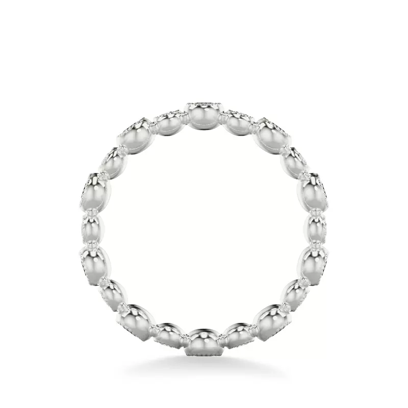 14K White Gold Diamond And Sapphire Bubble Eternity Band