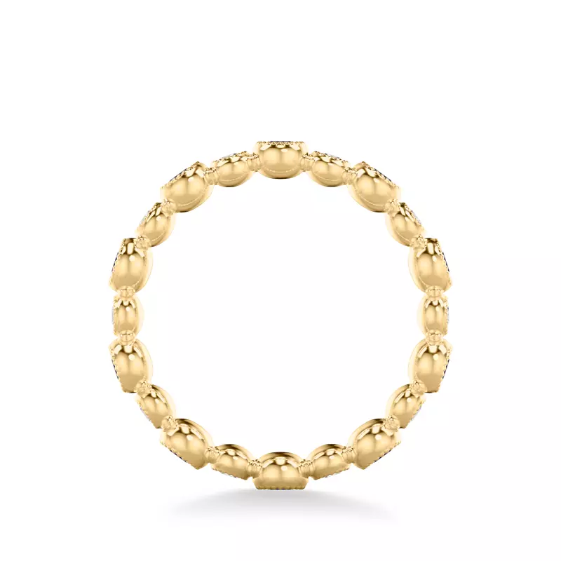 14K Yellow Gold Diamond And Sapphire Bubble Eternity Band