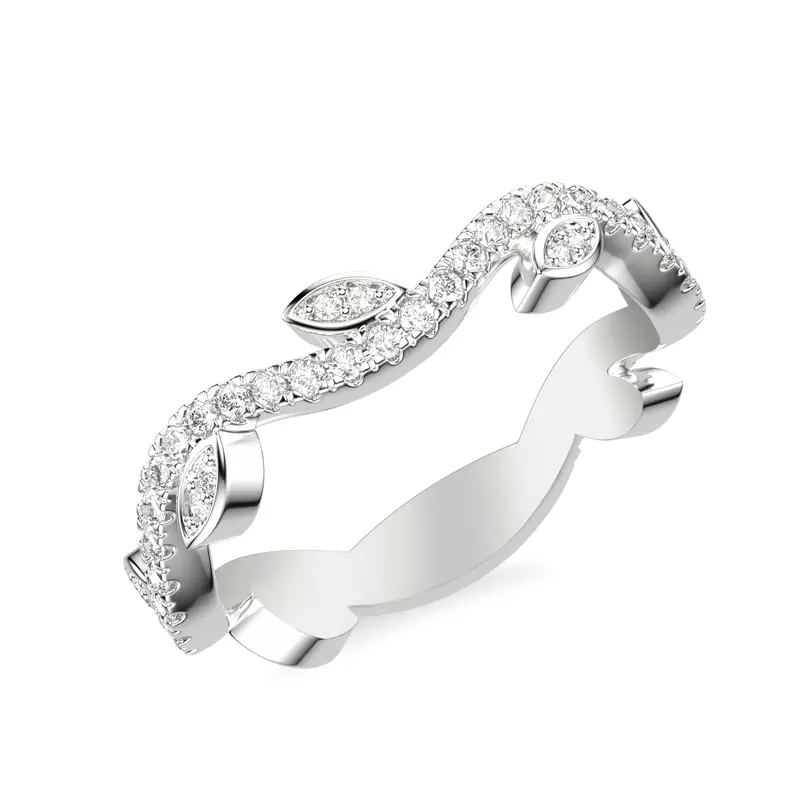 Wavy Floral Vine Diamond  Band