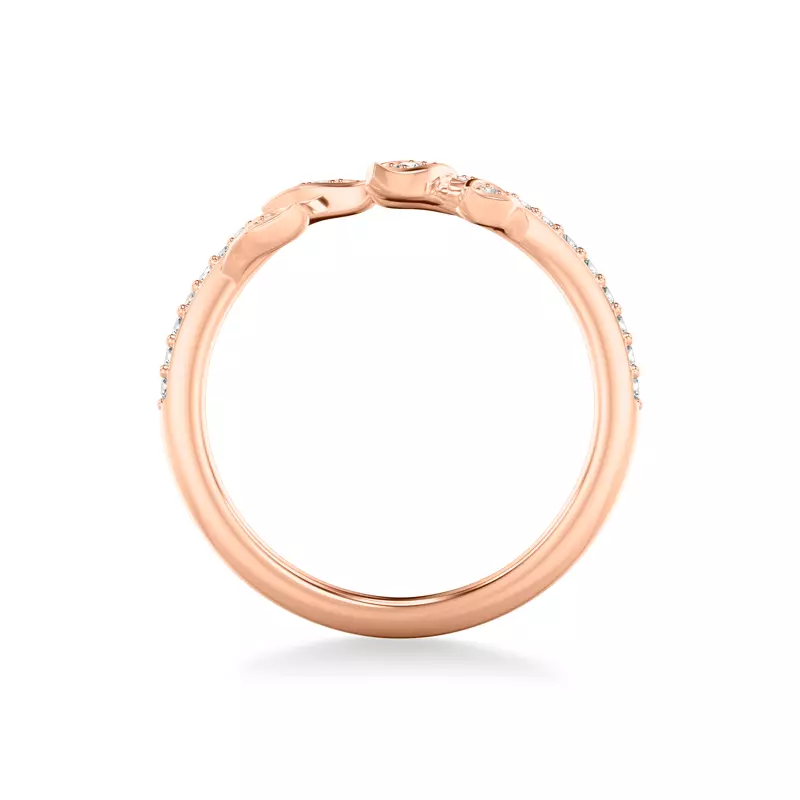 14K Rose Gold Periwinkle Pave Diamond Band