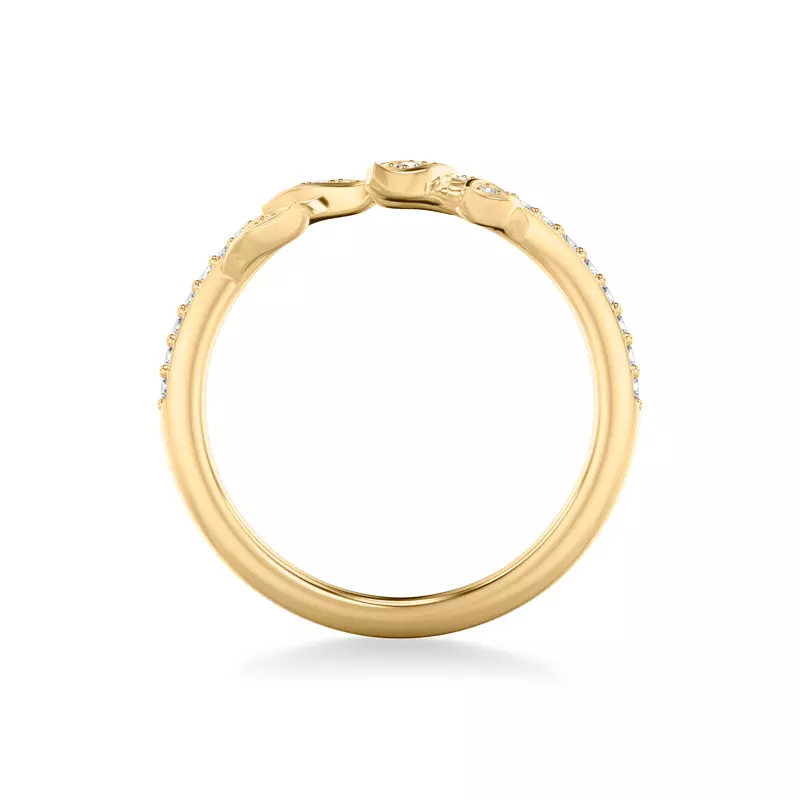 14K Yellow Gold Periwinkle Pave Diamond Band