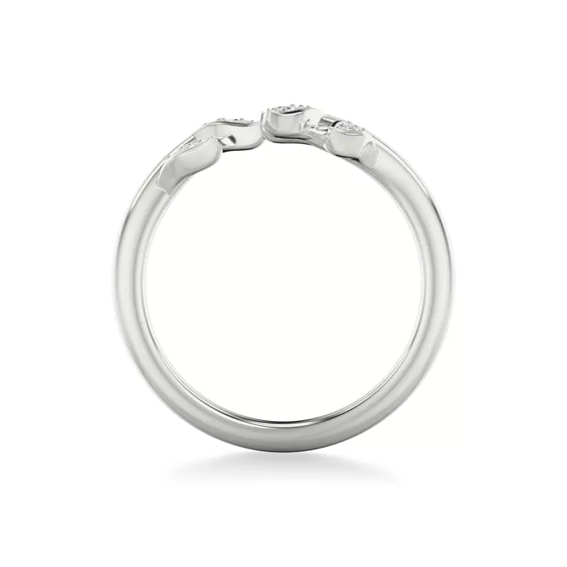 14K White Gold Periwinkle Petal Polished Band