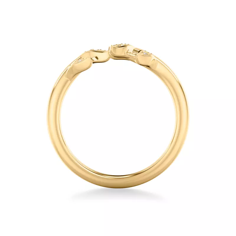 14K Yellow Gold Periwinkle Petal Polished Band