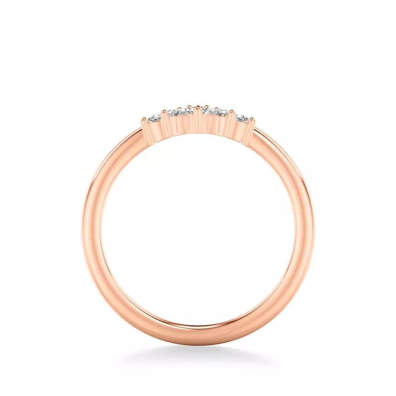 14K Rose Gold Marquise Diamond Tiara Band
