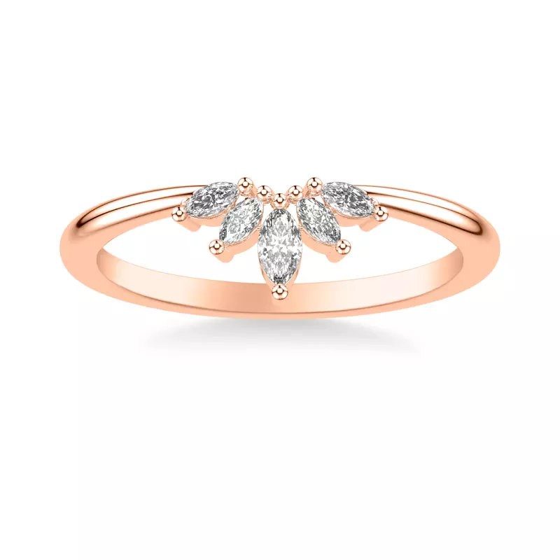 14K Rose Gold Marquise Diamond Tiara Band