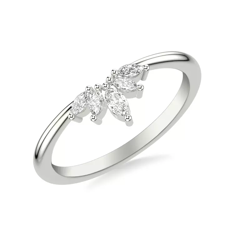 14K White Gold Marquise Diamond Tiara Band