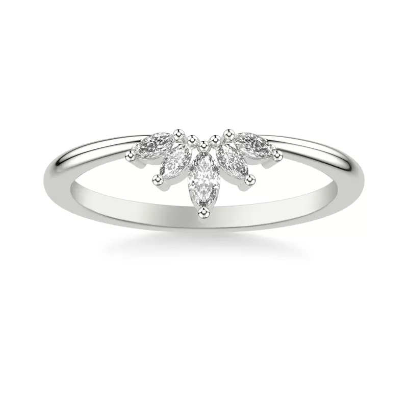 14K White Gold Marquise Diamond Tiara Band