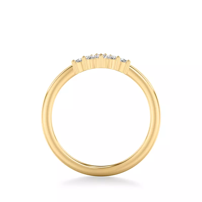 14K Yellow Gold Marquise Diamond Tiara Band
