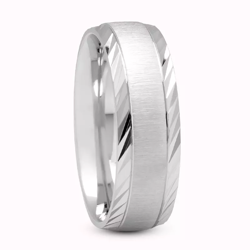 Platinum Vega Band With Diamond Cut Edges (7mm)