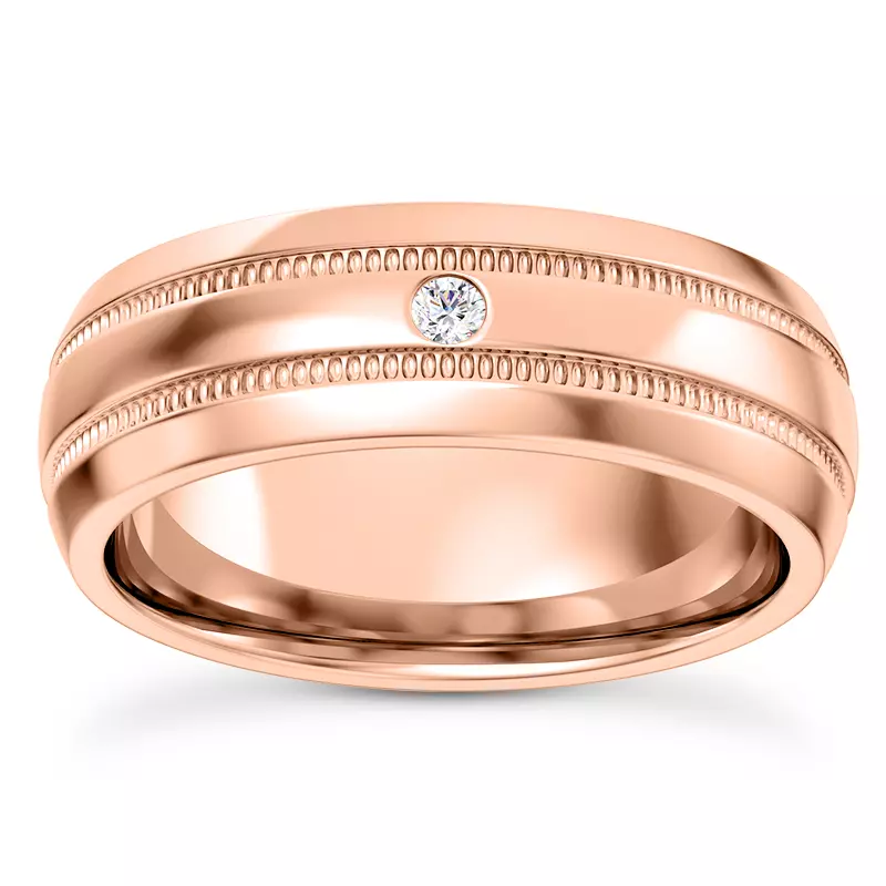 14K Rose Gold Crux Men's Wedding Band
