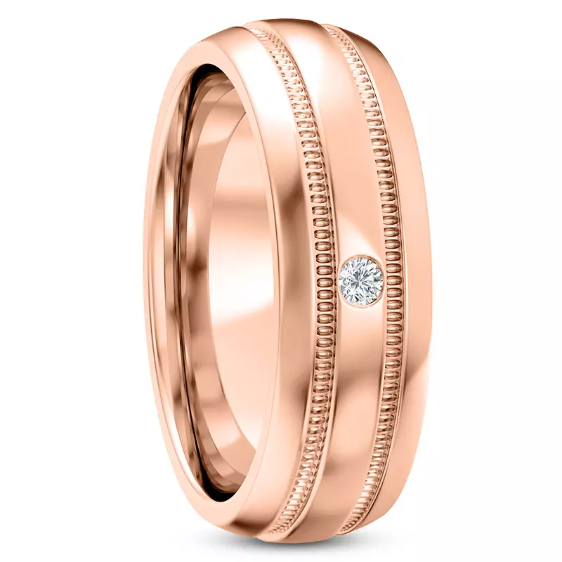 14K Rose Gold Crux Men's Wedding Band