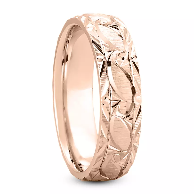 14K Rose Gold Acer Engraved Band (7mm)