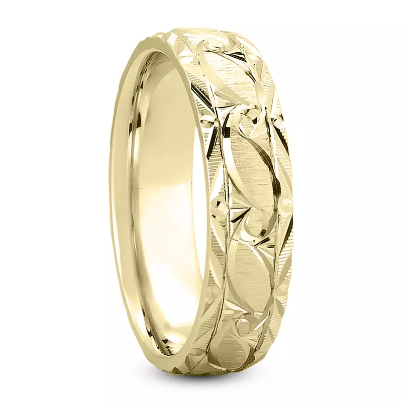 18K Yellow Gold Acer Engraved Band (7mm)
