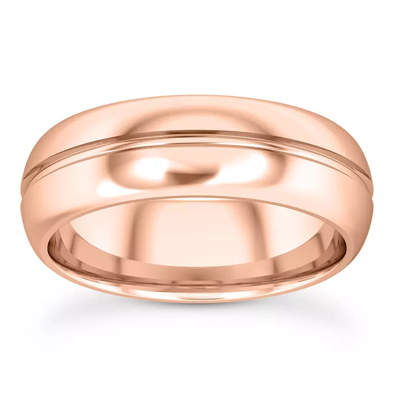14K Rose Gold Grus Men's Wedding Band