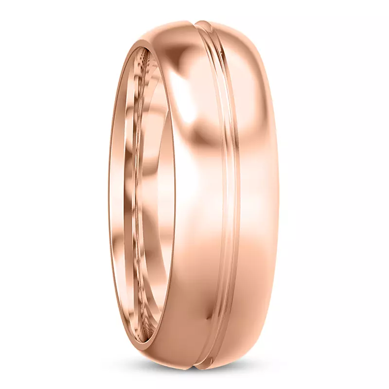 14K Rose Gold Grus Men's Wedding Band