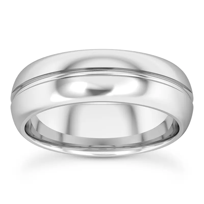 18K White Gold Grus Men's Wedding Band