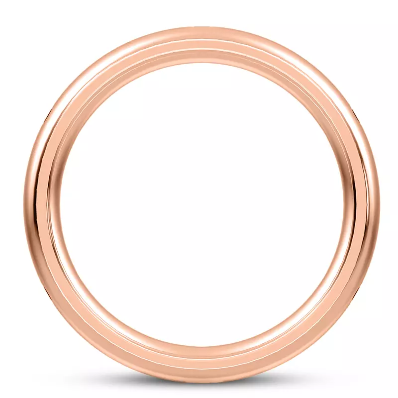 14K Rose Gold Black-White Contrast Eternity Band (6mm)