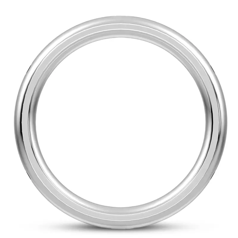 14K White Gold Black-White Contrast Eternity Band (6mm)