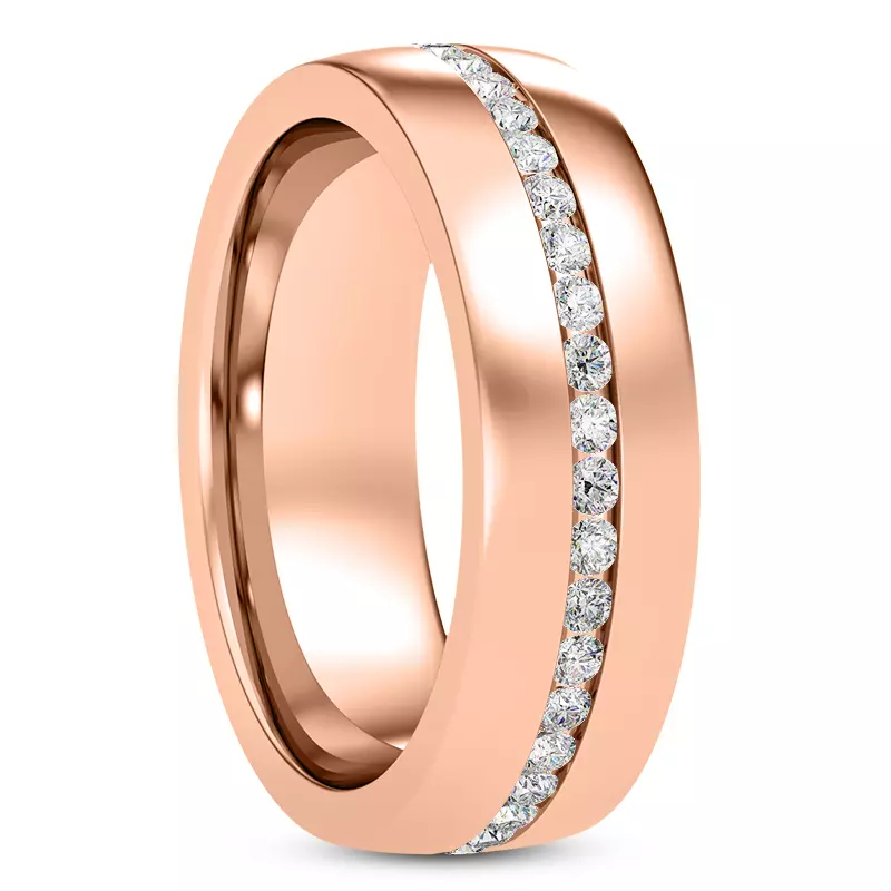 14K Rose Gold Ara Men's Eternity Wedding Band