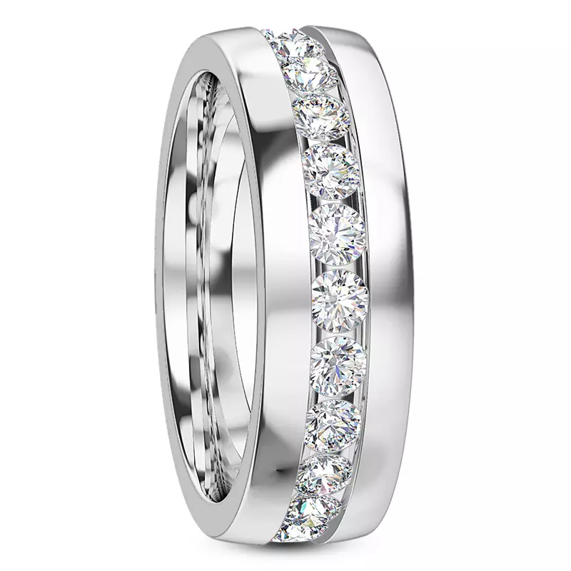 Platinum Ara Grande Men's Eternity Wedding Band