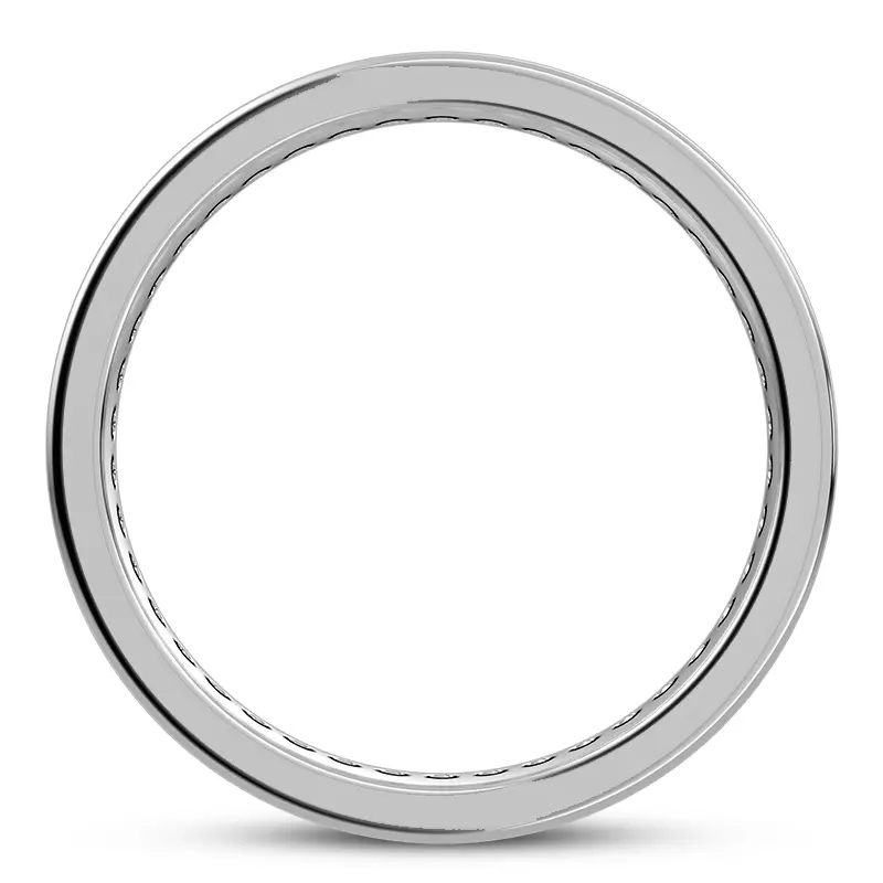 14K White Gold Black-White Double Row Eternity Band (7mm)