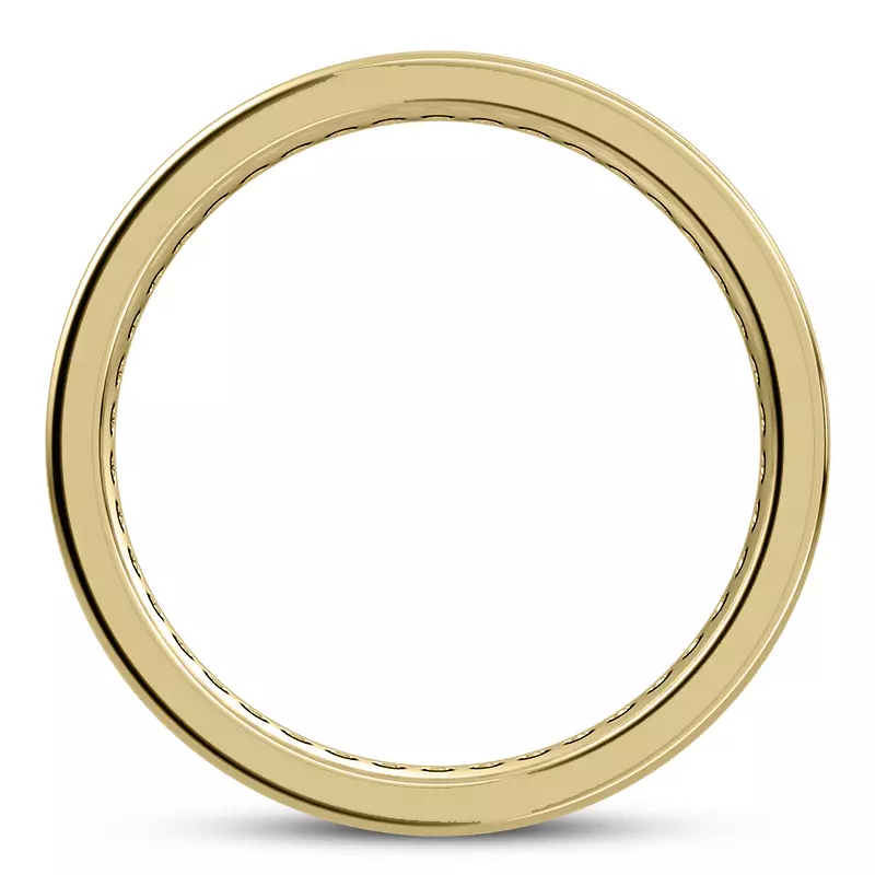 18K Yellow Gold Black-White Double Row Eternity Band (7mm)