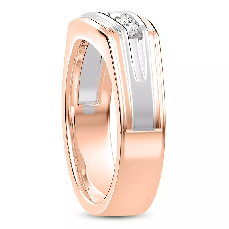 14K Rose Gold Graduating Round Channel-Set Diamond Band (5.2mm)