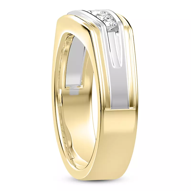14K Yellow Gold Graduating Round Channel-Set Diamond Band (5.2mm)