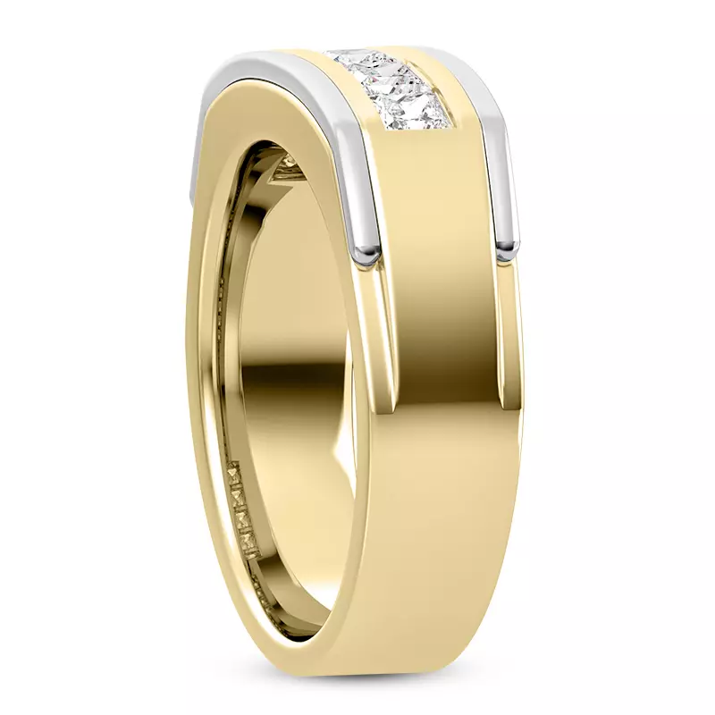 14K Yellow Gold Five-Stone Lab Princess-Cut Channel-Set Band (5mm)