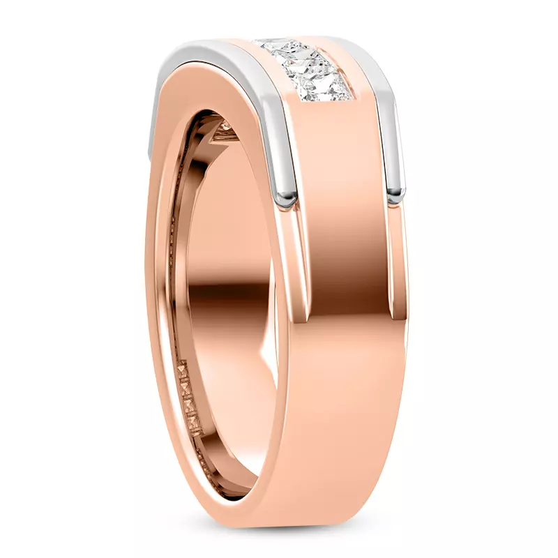 14K Rose Gold Five-Stone Princess-Cut Channel-Set Band (5mm)