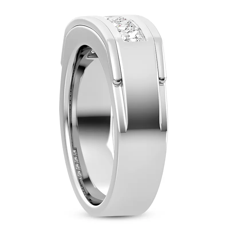 Platinum Five-Stone Princess-Cut Channel-Set Band (5mm)