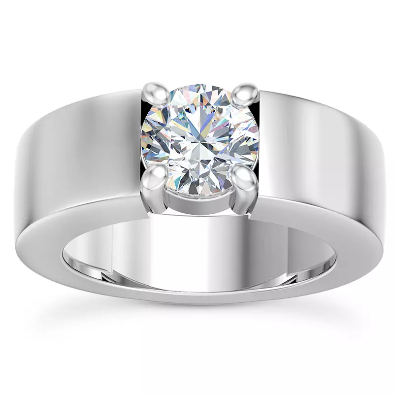 14K White Gold Berg Solitaire Ring