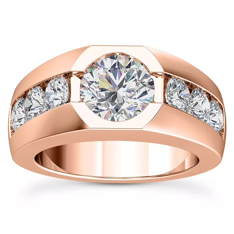 14K Rose Gold Ala Channel Set Lab Diamond Engagement Ring