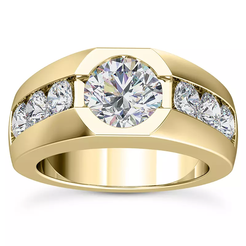 14K Yellow Gold Ala Channel Set Lab Diamond Engagement Ring