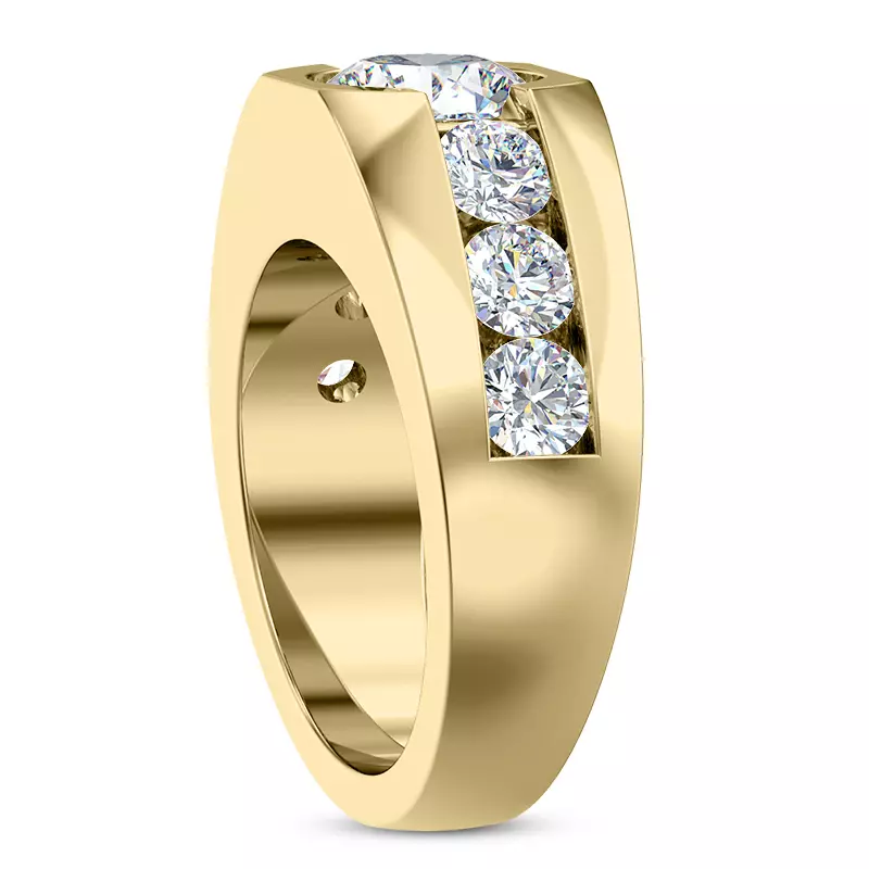 14K Yellow Gold Ala Channel Set Lab Diamond Engagement Ring