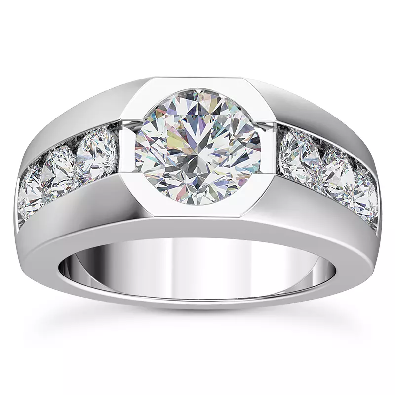 Platinum Ala Channel Set Lab Diamond Engagement Ring
