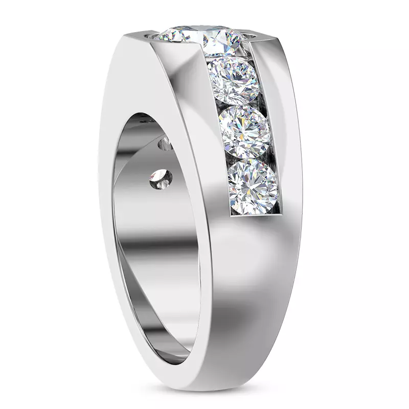 Platinum Ala Channel Set Lab Diamond Engagement Ring