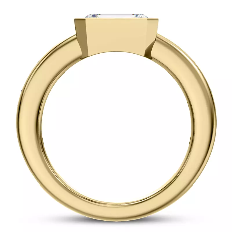 14K Yellow Gold Hahn Emerald Channel Set Engagement Ring
