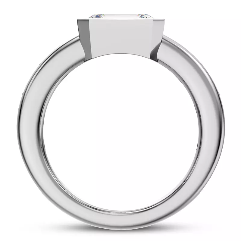 Platinum Hahn Emerald Channel Set Engagement Ring